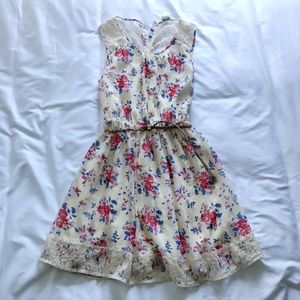 Forever 21 Floral Summer Belted Dress